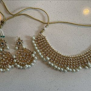 Indian Gold & Pearl Set